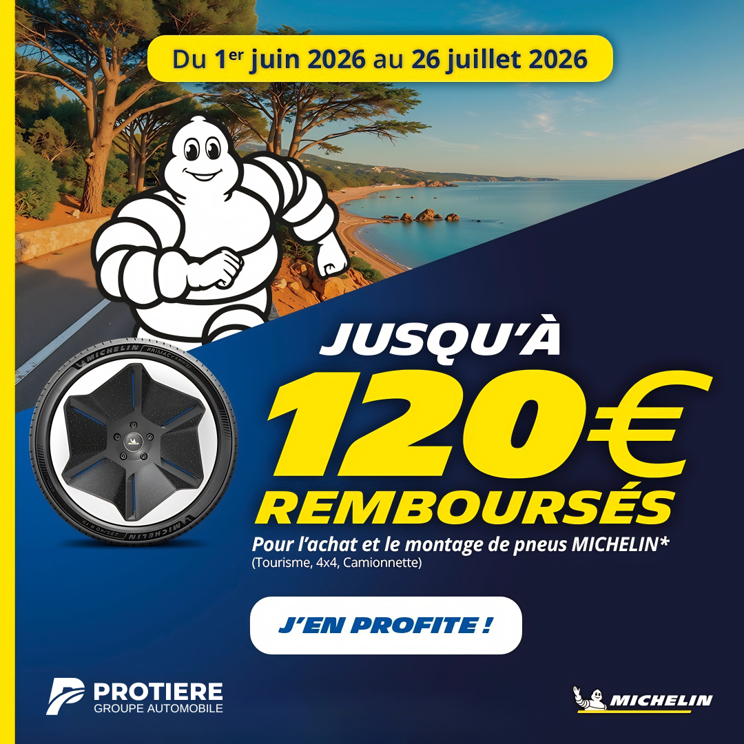 Jusqu'à 120 € remboursés sur vos pneus Michelin !