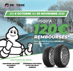 Jusqu’à 120€ remboursés sur vos pneus Michelin !