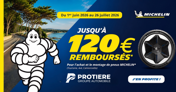 JUSQU'À 120 €REMBOURSÉS SUR VOS PNEUS MICHELIN 